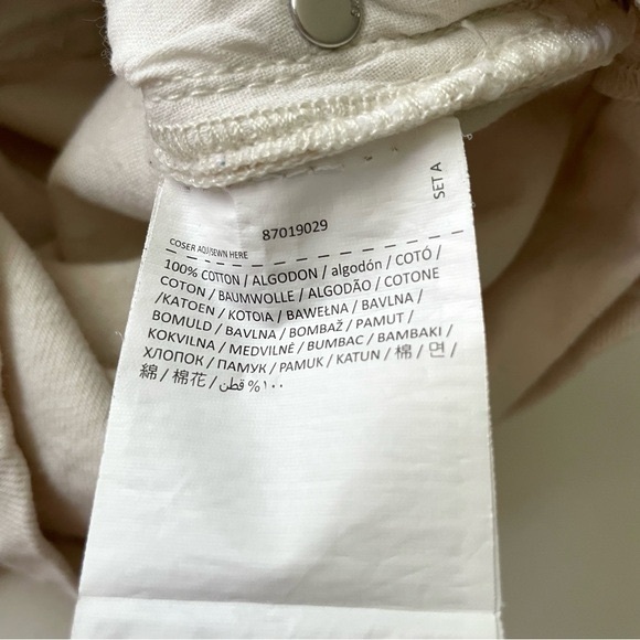 MANGO Regina Pleat Front High Rise Cotton Denim Short Cream - Picture 10 of 15